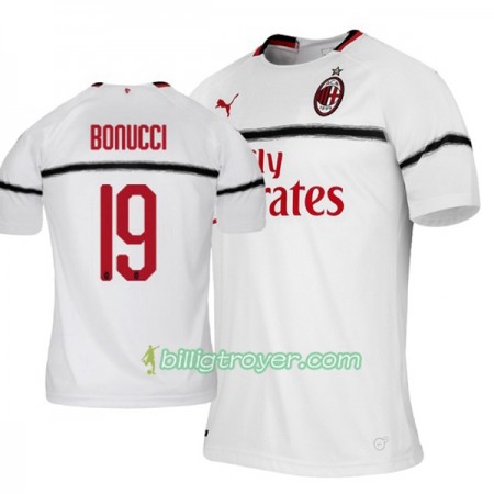 Billige Fotballdrakter AC Milan Leonardo Bonucci 19 Bortedraktsett 2018/19 Kortermet